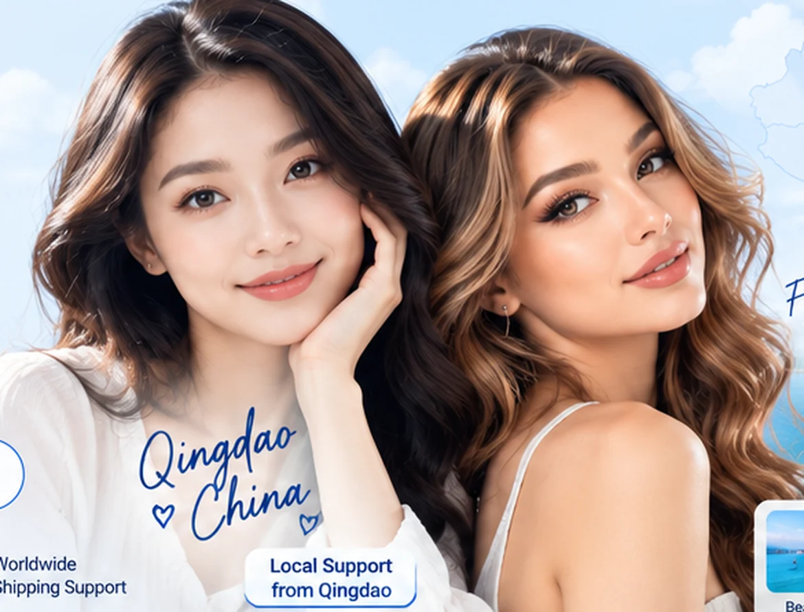 Chinese and international beauty models representing Qingdao sourcing